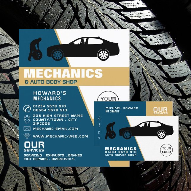 Tyre Change, Auto Mechanic & Repairs Advertising Flyer (Von Creator hochgeladen)