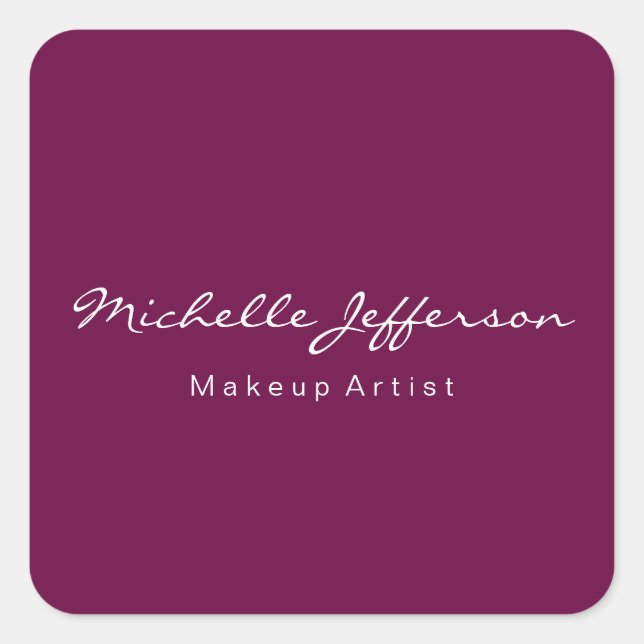 Tyrian Lila Makeup Artist Unique Quadratischer Aufkleber (Vorderseite)