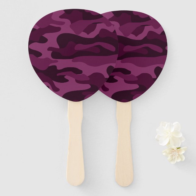 Tyrian Lila Monocolor Camouflage Fächer (Vorne und Hinten)