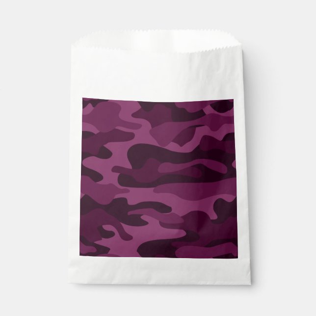 Tyrian Lila Monocolor Camouflage Geschenktütchen (Vorderseite)