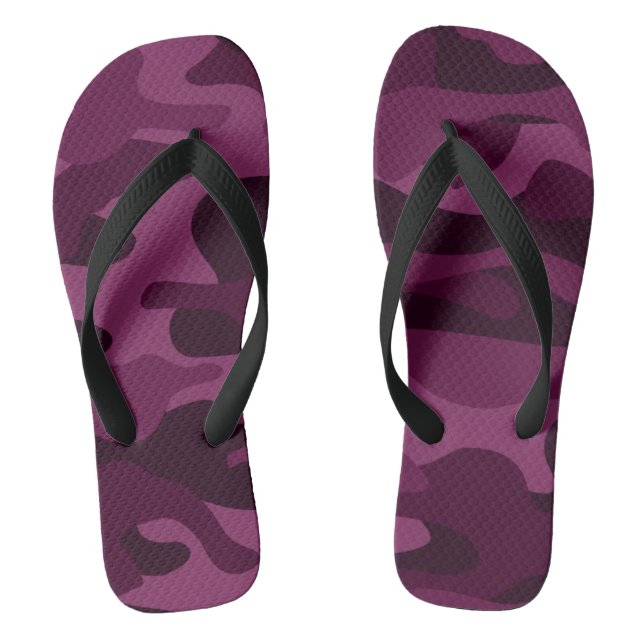 Tyrian Purple Monocolor-Tarnmuster Flip Flops (Fußbett)