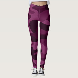 Tyrian Purple Monocolor-Tarnmuster Leggings