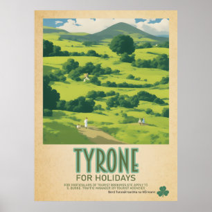 Tyrone Irland, Retro-irische Reise-Werbung Poster