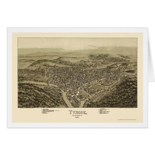 Tyrone, panoramische Karte PAs - 1895 (Vorderseite (Horizontal))