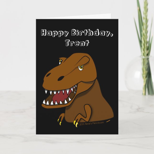 Tyrranosaurus Rex Kindergeburtstag Individuelle Na Karte (Vorderseite)