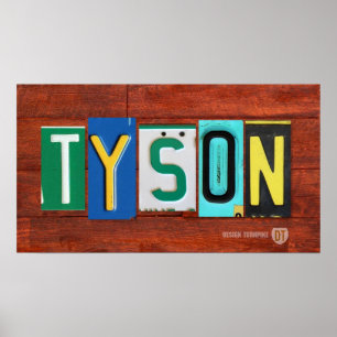 TYSON-Lizenzschild Beschriftungsschild Name-Zeiche Poster