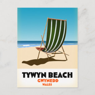 Tywyn beach Gwynedd Wales beach poster Postkarte