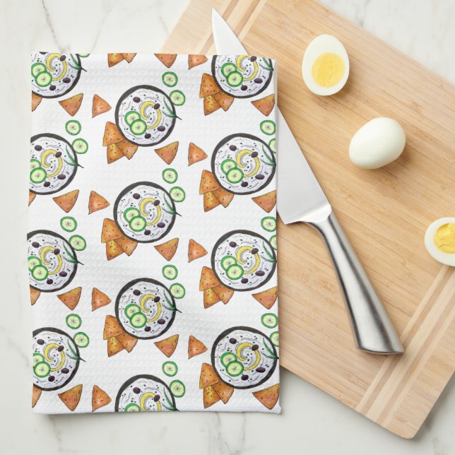 Tzatziki Griechisch Meze Dip Mittelmeer Food Griec Geschirrtuch (Viertel Falte)