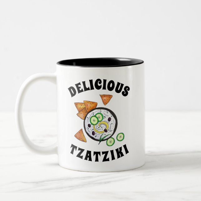 Tzatziki Griechisch Meze Dip Mittelmeer Food Griec Zweifarbige Tasse (Links)