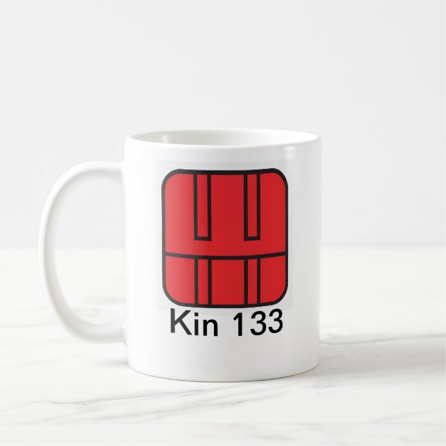 Tzolkin Caminhante do Ceu Vermelho Kin 133 Kaffeetasse (Links)