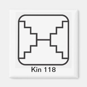 Tzolkin Espelho Branco Kin 118 Magnet