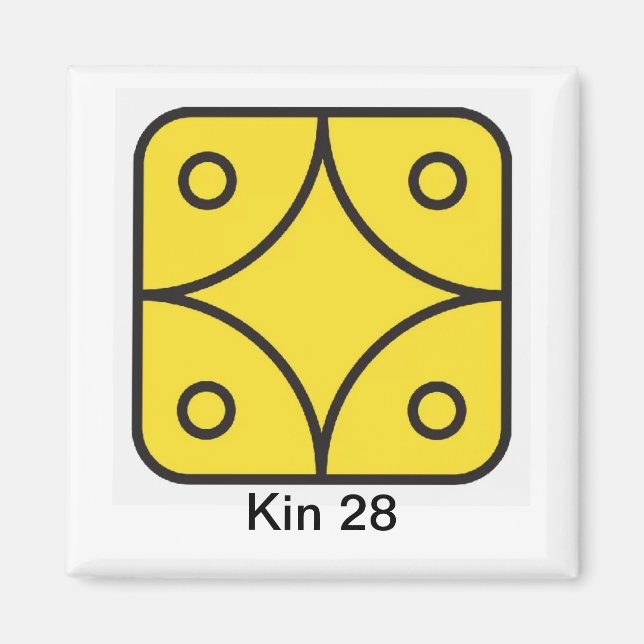 Tzolkin Estrela Amarela Kin 28 Magnet (Vorne)