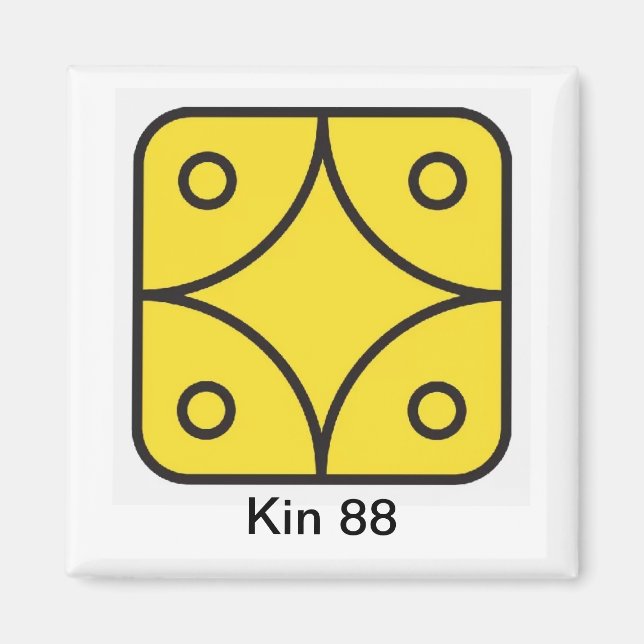 Tzolkin Estrela Amarela Kin 88 Magnet (Vorne)