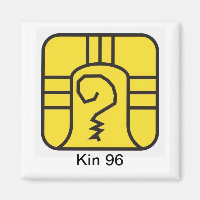 Tzolkin Guerreiro Amarelo Kin 96 Magnet (Vorne)