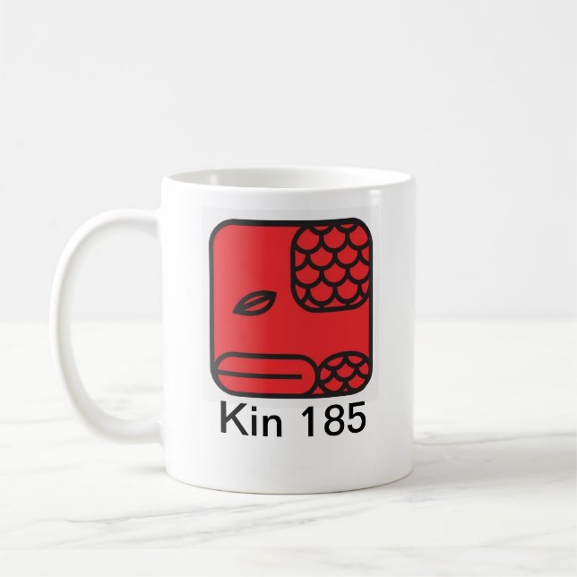 Tzolkin Serpente Vermelha Kin 185 Kaffeetasse (Links)