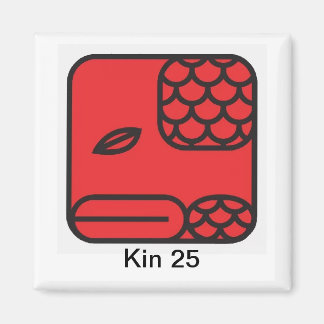 Tzolkin Serpente Vermelha Kin 25 Magnet
