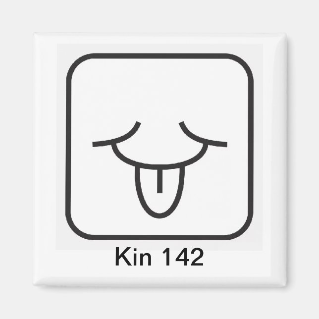 Tzolkin Vento Branco Kin 142 Magnet (Vorne)