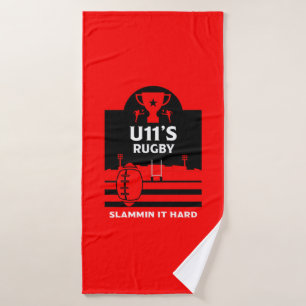 U11 Junior Rugby-Spieler Badehandtuch