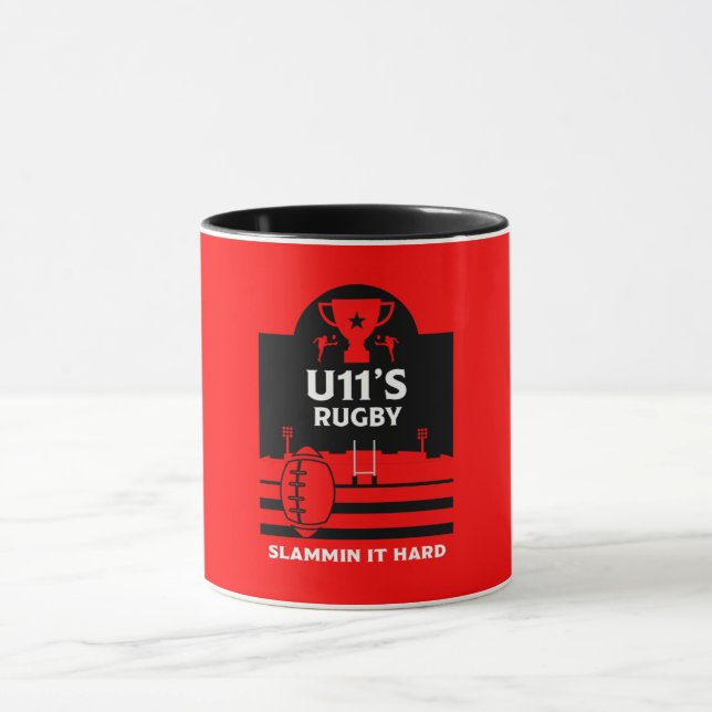 U11 Junior Rugby-Spieler Tasse (Zentrum)
