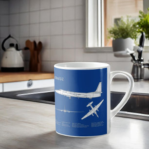 U-2 Dragon Lady - Airplane Blueprint Plans ABD Kaffeetasse