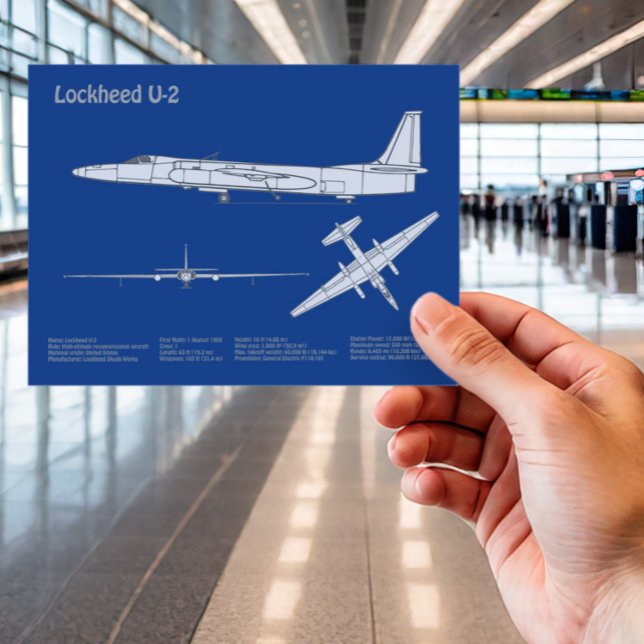 U-2 Dragon Lady - Airplane Blueprint Plans ABD Postkarte (Von Creator hochgeladen)