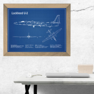 U-2 Dragon Lady - Airplane Blueprint Plans AD Fotodruck