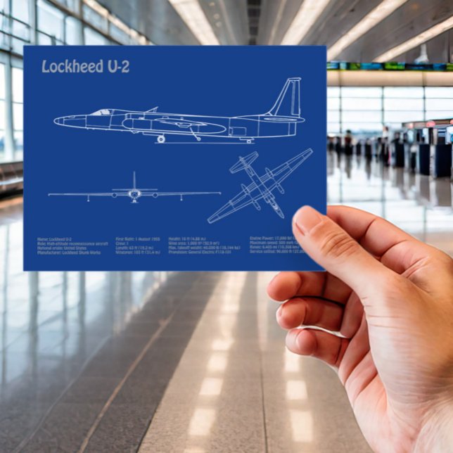 U-2 Dragon Lady - Airplane Blueprint Plans AD Postkarte (Von Creator hochgeladen)