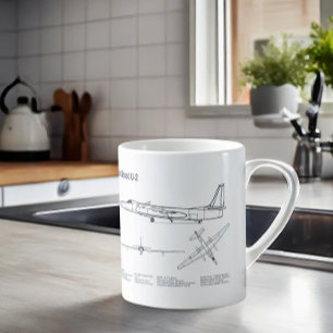 U-2 Dragon Lady - Airplane Blueprint Plans BD Kaffeetasse