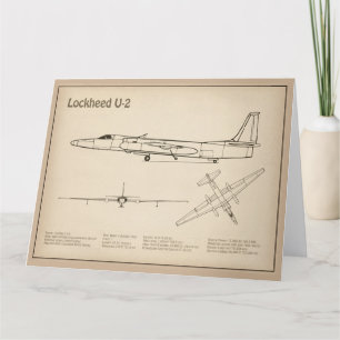 U-2 Dragon Lady - Airplane Blueprint Plans SD Dankeskarte