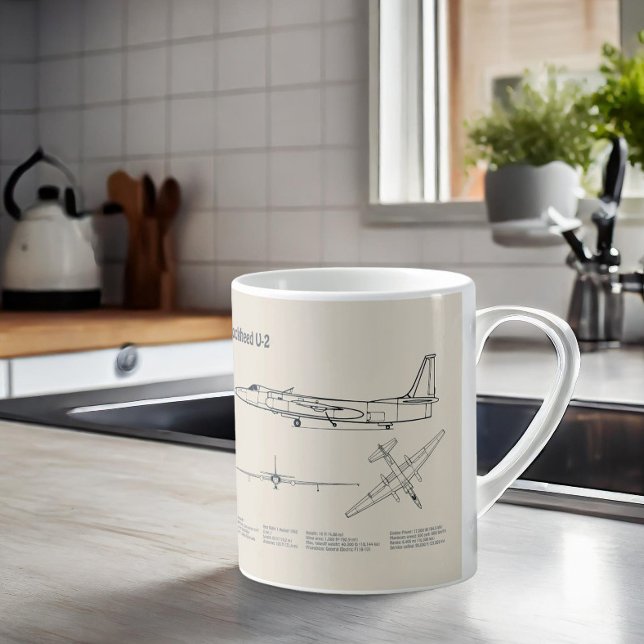 U-2 Dragon Lady - Airplane Blueprint Plans SD Kaffeetasse (Von Creator hochgeladen)