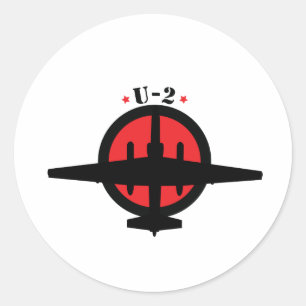 U-2 Dragonlady Runder Aufkleber