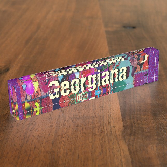 U-Auswahl FarbGraffiti-Kunst auf Backsteinmauer Namensplakette (Seite)