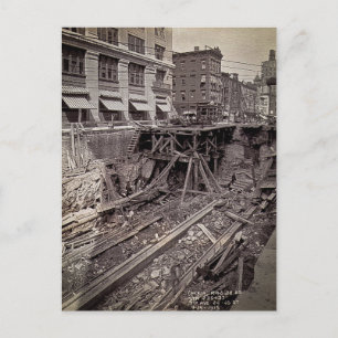 U-Bahn-Ausgrabung Seventh Ave und 24-25th NYC Postkarte