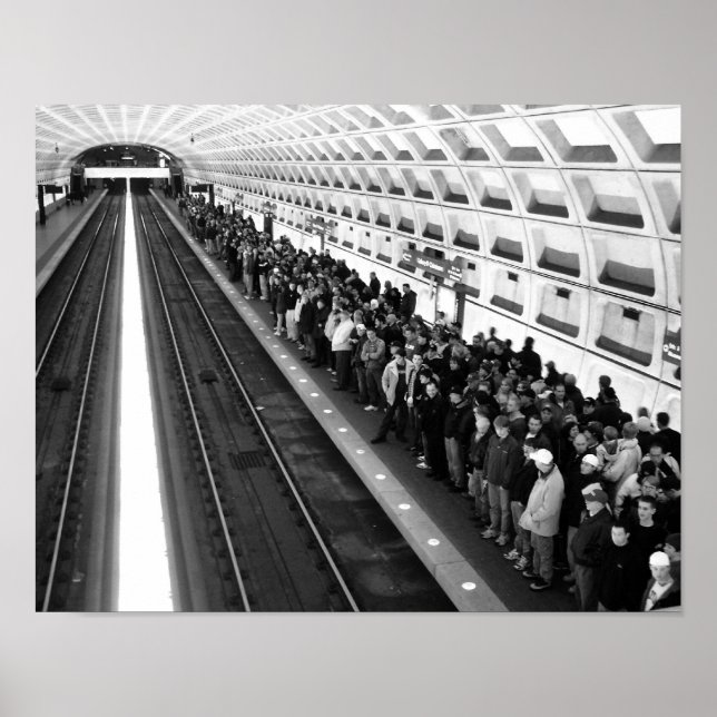 U-Bahn B&W 11x14 Poster (Vorne)