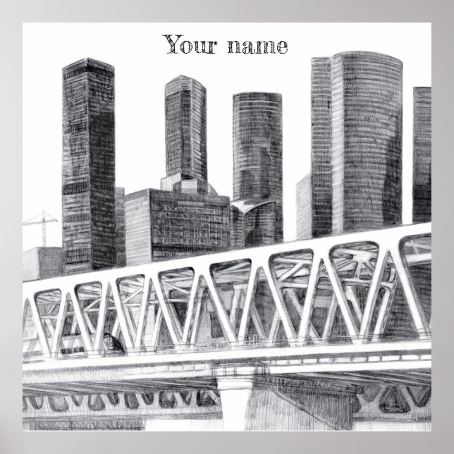 U-Bahn-Brücke Poster (Vorne)