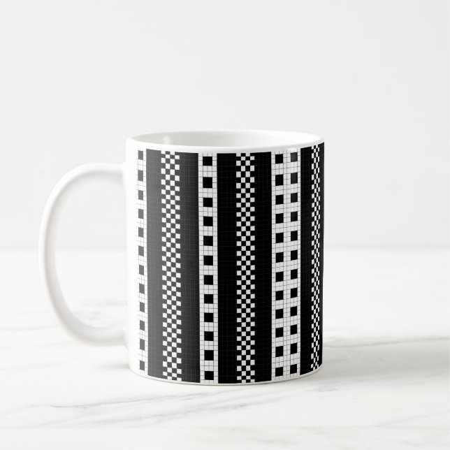 U-Bahn-Karierte Geometrien RL90 Kaffeetasse (Links)