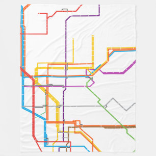 U-Bahn-Karte Fleecedecke