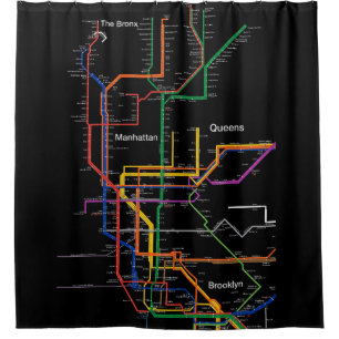 U-Bahn-Karte NY-Stadt Duschvorhang