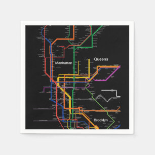 U-Bahn-Karte NY-Stadt Serviette