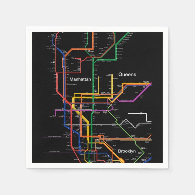 U-Bahn-Karte NY-Stadt Serviette (Vorderseite)