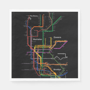 U-Bahn-Karte NY-Stadt Serviette