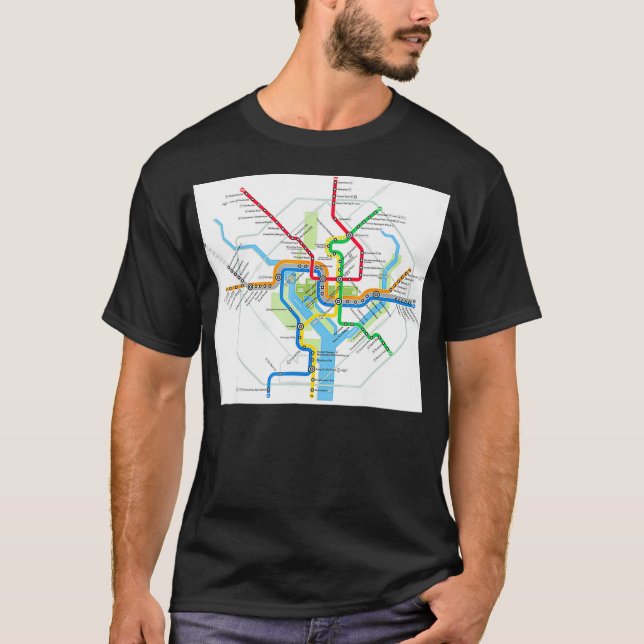 U-Bahn-Karte Washington DC USA T-Shirt (Vorderseite)