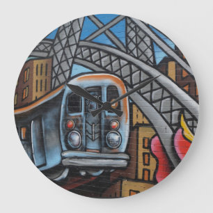 U-Bahn städtische Graffiti-Kunst Große Wanduhr