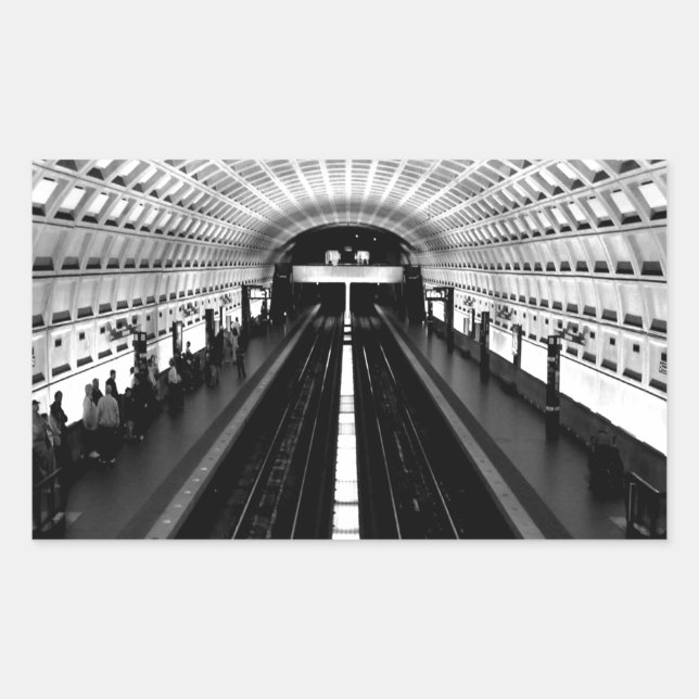 U-Bahn-Station Washington Rechteckiger Aufkleber (Vorderseite)