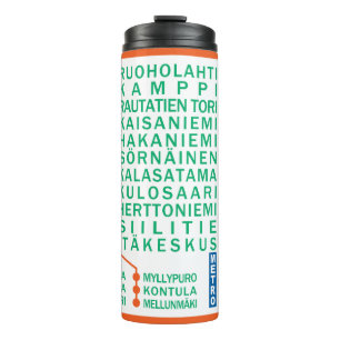 U-Bahn-Stationen in Helsinki individuelle Name Thermosbecher