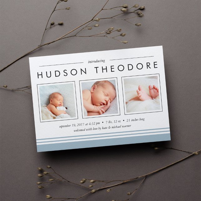 U-Bahn-Streifen Geburtsankündigung | Sky Ankündigung (Von Creator hochgeladen)