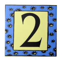 U-Bahn-Tiles, blaue Rahmensterne 2 zwei