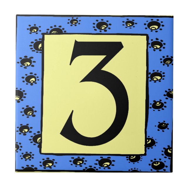 U-Bahn-Tiles mit blauen Rahmen Sterne 3 Fliese (Vorderseite)