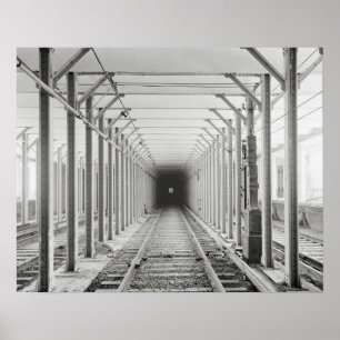 U-Bahn-Tunnel, 1904. Vintage-Foto Poster