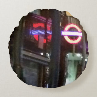 U-BAHN UNTERGRUND TUBE LONDON NEON LIGHTS RUNDES KISSEN
